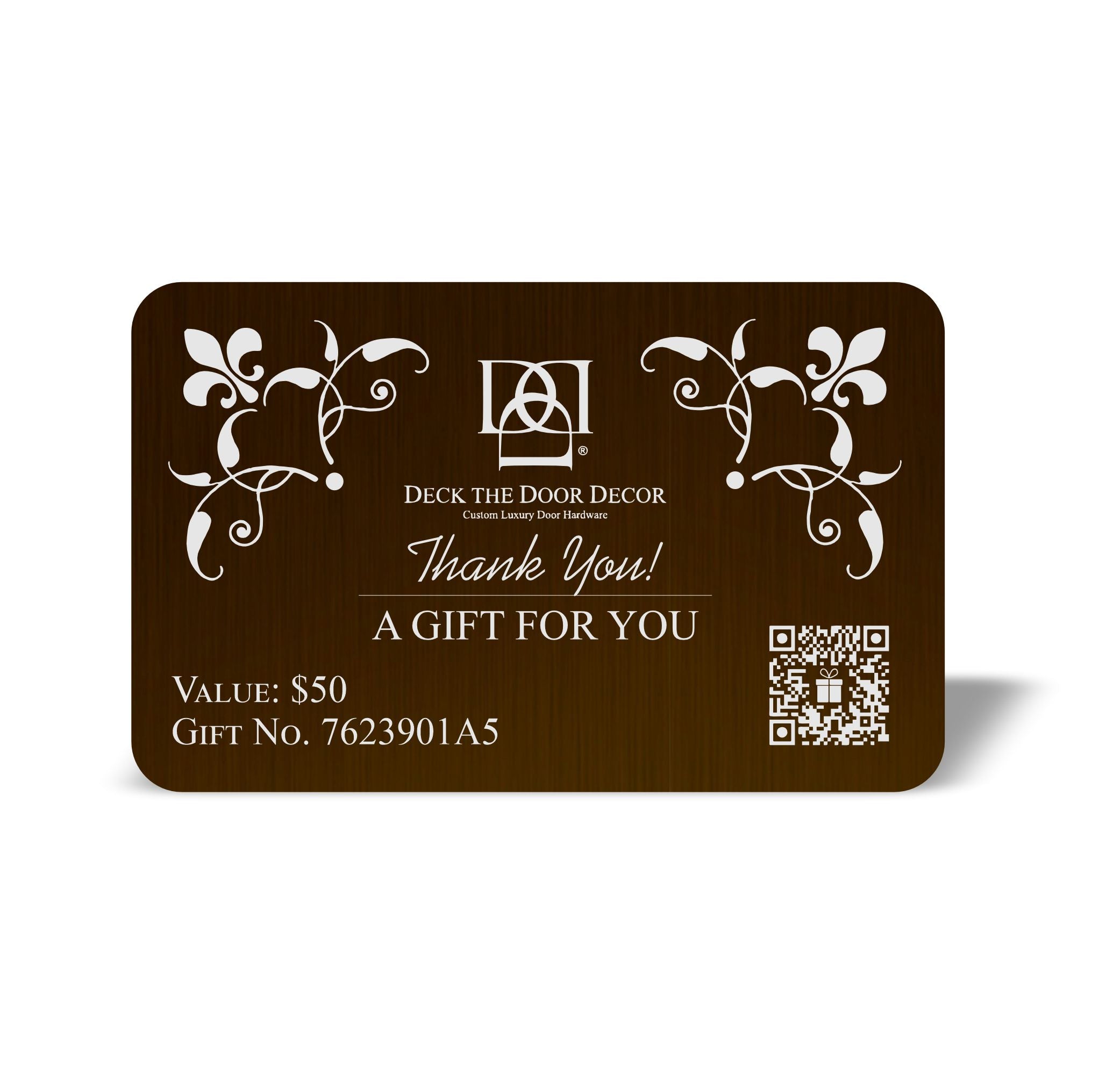 Luxury Engraved Gift Plaque – Anodized Aluminum, Multiple Designs & Values