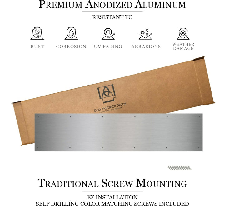 Traditional Door Kick Plate in Satin Nickel Screw Mount