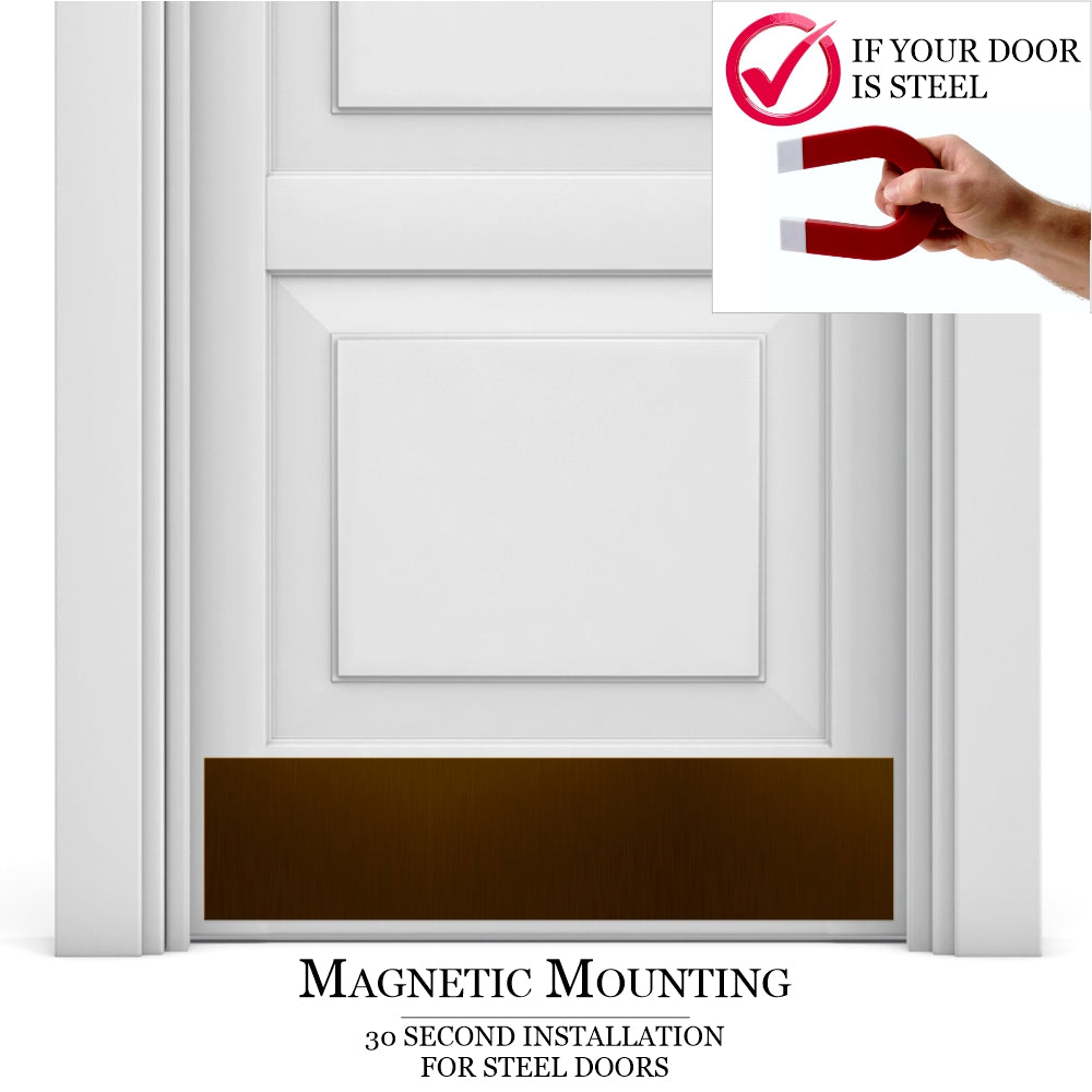 Traditional Door Kick Plate in oil rubbed bronze magnetic mount