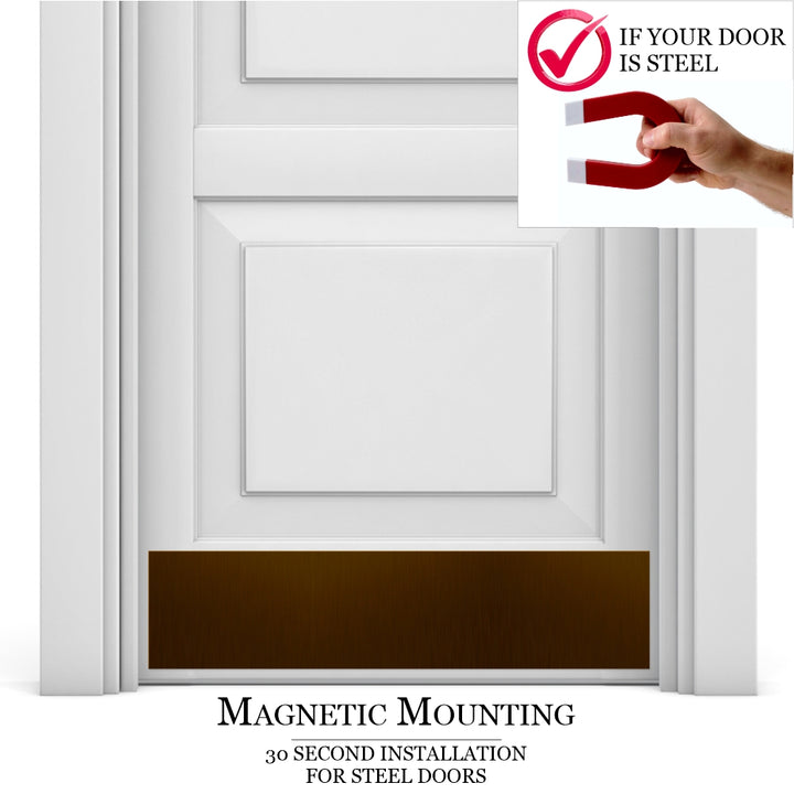 Traditional Door Kick Plate in oil rubbed bronze magnetic mount