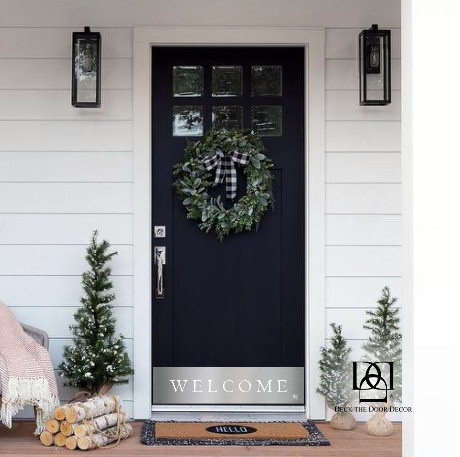 Traditional Welcome Engraved Door Kick Plate - Classic Entrance Protection