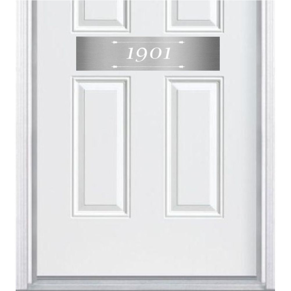 Victorian Engraved Address Door Accent Plate - Custom Home Number Sign - Anodized Aluminum