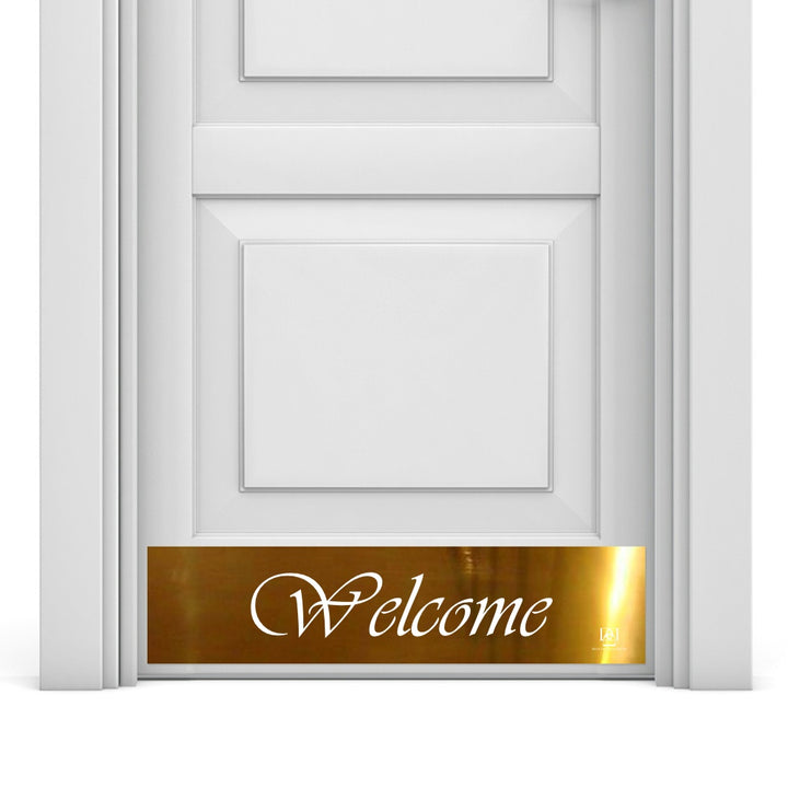 Script Welcome Engraved  Door Kick Plate