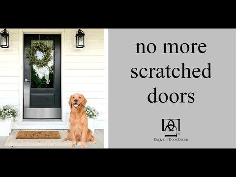 Dog Scratch Door Protection Plate - Engraved - Multiple Finish & Size Options - Design Your Own