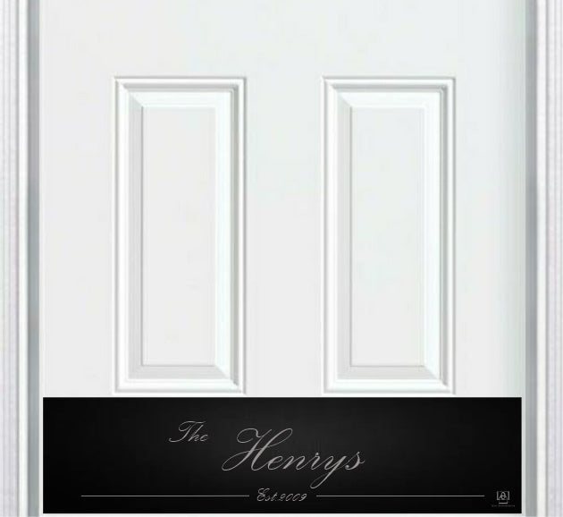 Door Kick Plate - Engraved - "Cursive Last Name" - Multiple Finish & Size Options - Customizable