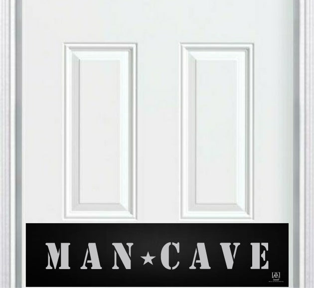 Door Kick Plate - Engraved - "MAN CAVE" - Multiple Finish & Size Options