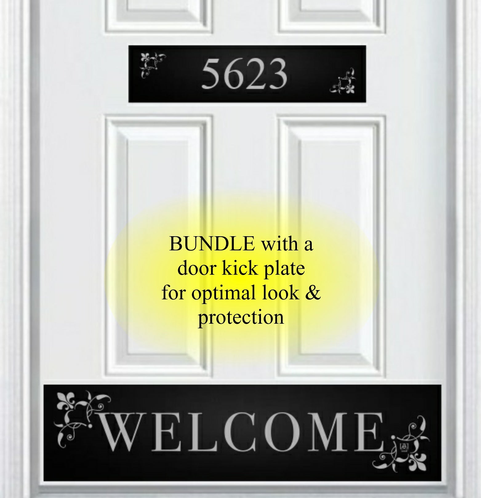 Door Address Accent Plate - Engraved - "Johnson's Welcome" - Multiple Finish & Size Options - Customizable
