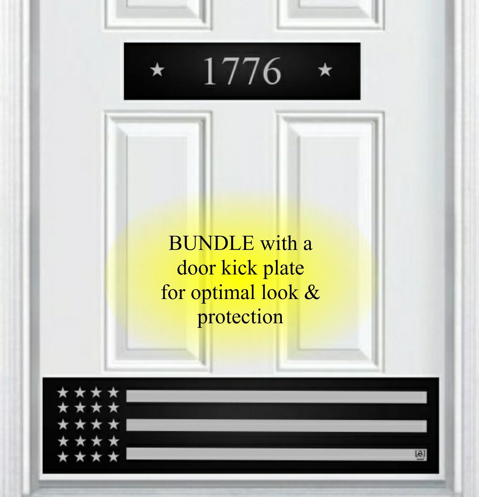Door Address Accent Plate - Engraved - "Patriot" - Multiple Finish & Size Options - Customizable