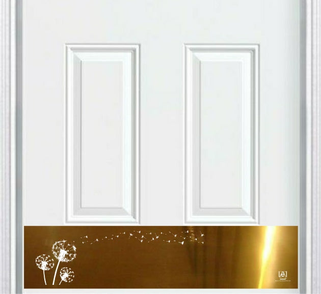 Door Kick Plate - Engraved - "Dandelion Wish" - Multiple Finish & Size Options