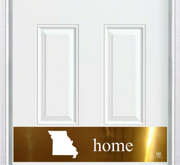 Door Kick Plate - Engraved - "Home State Silhouette" - Multiple Finish & Size Options - Customizable