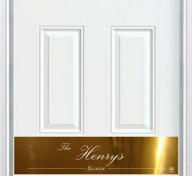 Door Kick Plate - Engraved - "Cursive Last Name" - Multiple Finish & Size Options - Customizable