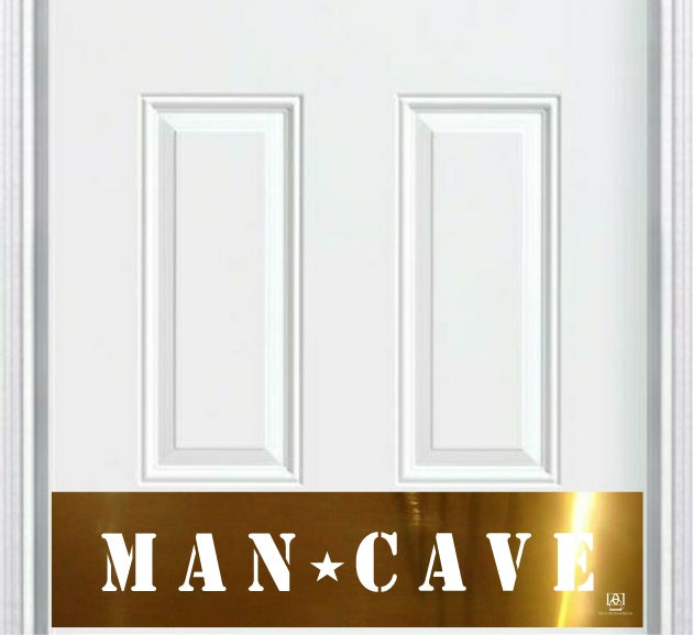 Door Kick Plate - Engraved - "MAN CAVE" - Multiple Finish & Size Options