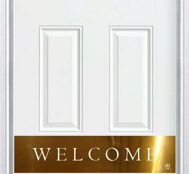 Door Kick Plate - Engraved - "Traditional Welcome" - Multiple Finish & Size Options