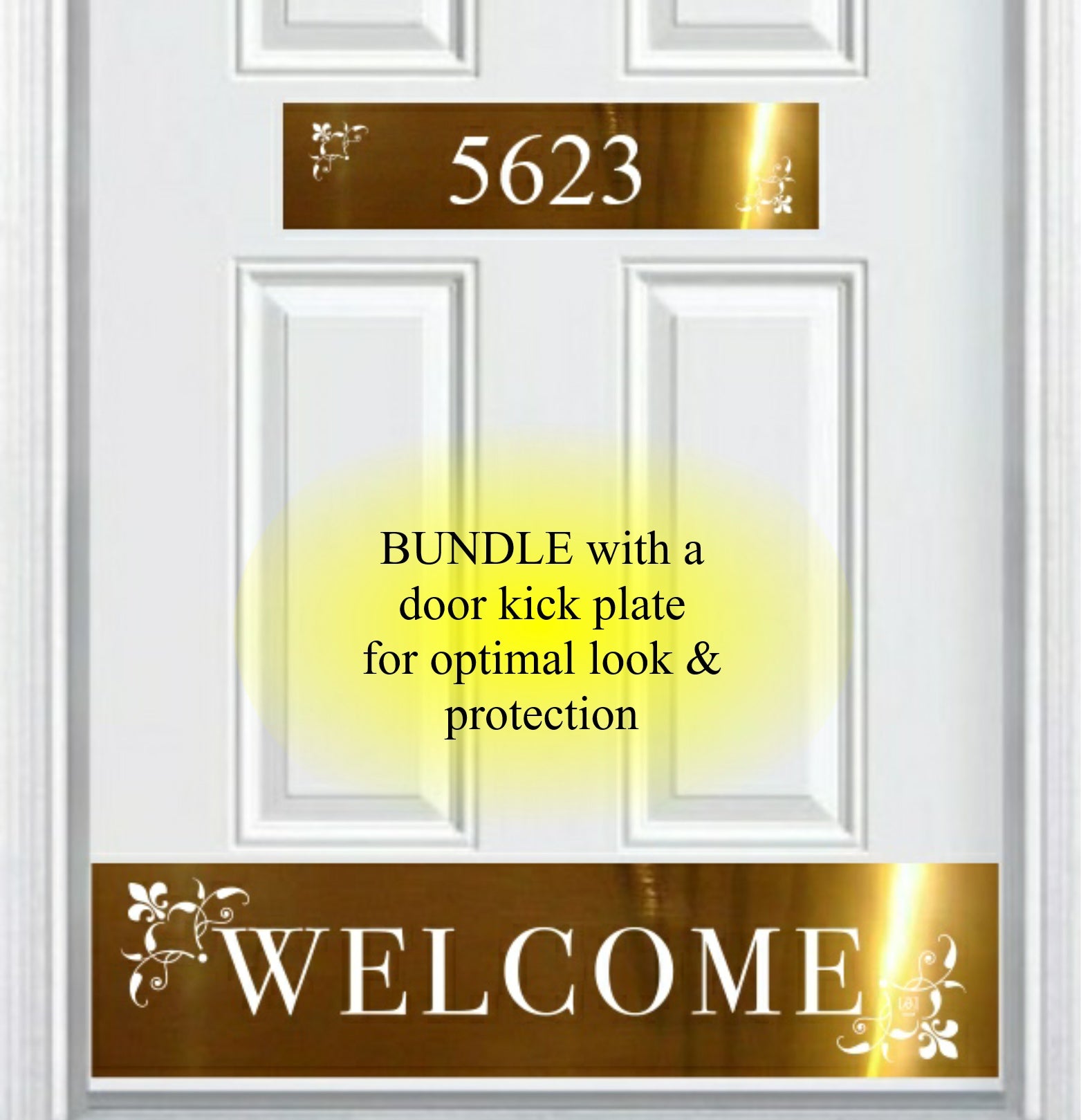 Door Address Accent Plate - Engraved - "Johnson's Welcome" - Multiple Finish & Size Options - Customizable
