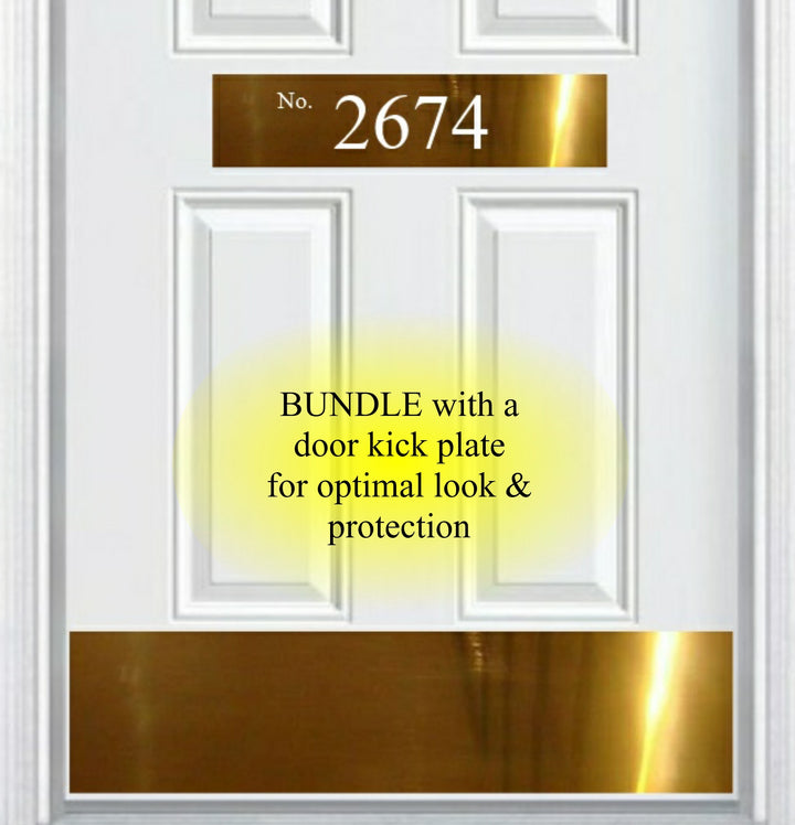 Door Address Accent Plate - Engraved - "Minimalist" - Multiple Finish & Size Options - Customizable