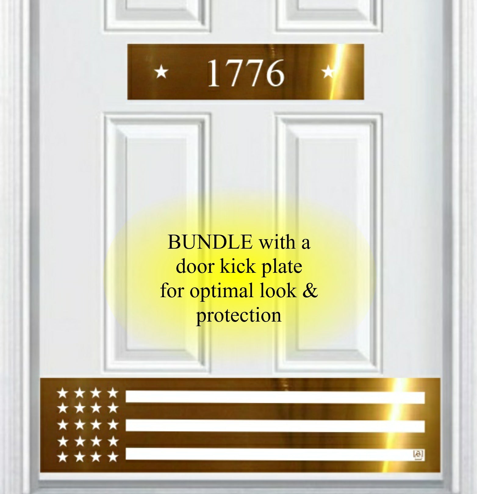 Door Address Accent Plate - Engraved - "Patriot" - Multiple Finish & Size Options - Customizable