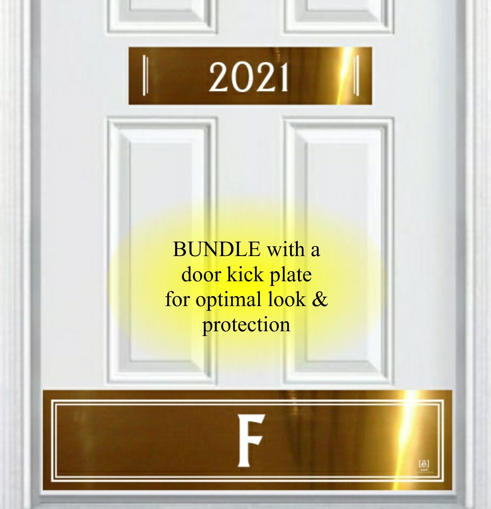 Door Address Accent Plate - Engraved - "Utilitarian" - Multiple Finish & Size Options - Customizable