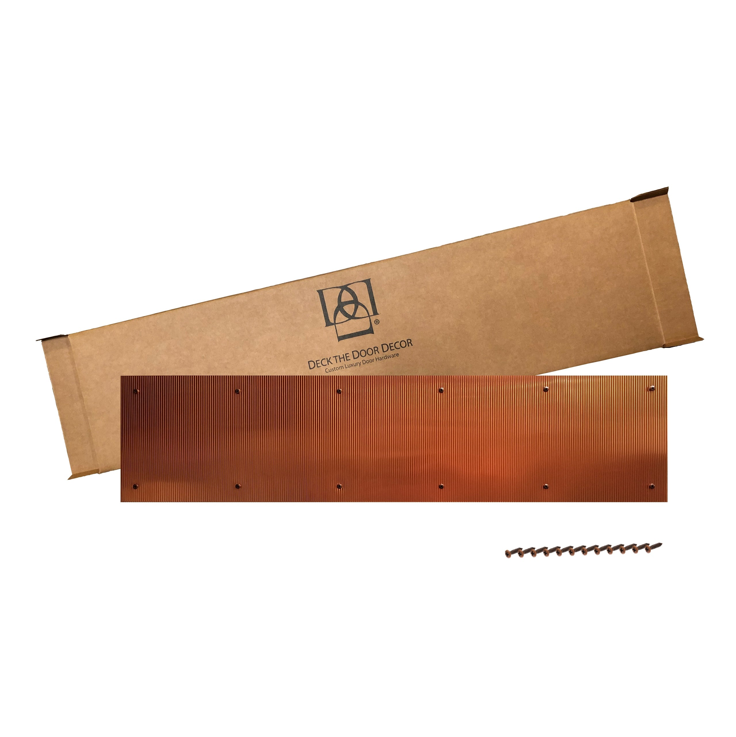 Door Kick Plate - Artisan Embossed - Corrugated Copper - Multiple Size Options