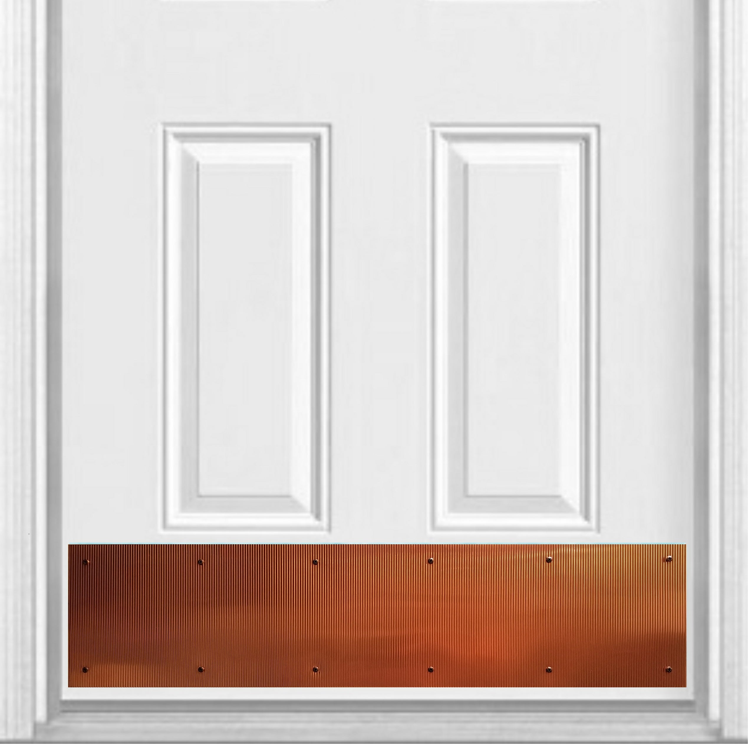 Door Kick Plate - Artisan Embossed - Corrugated Copper - Multiple Size Options