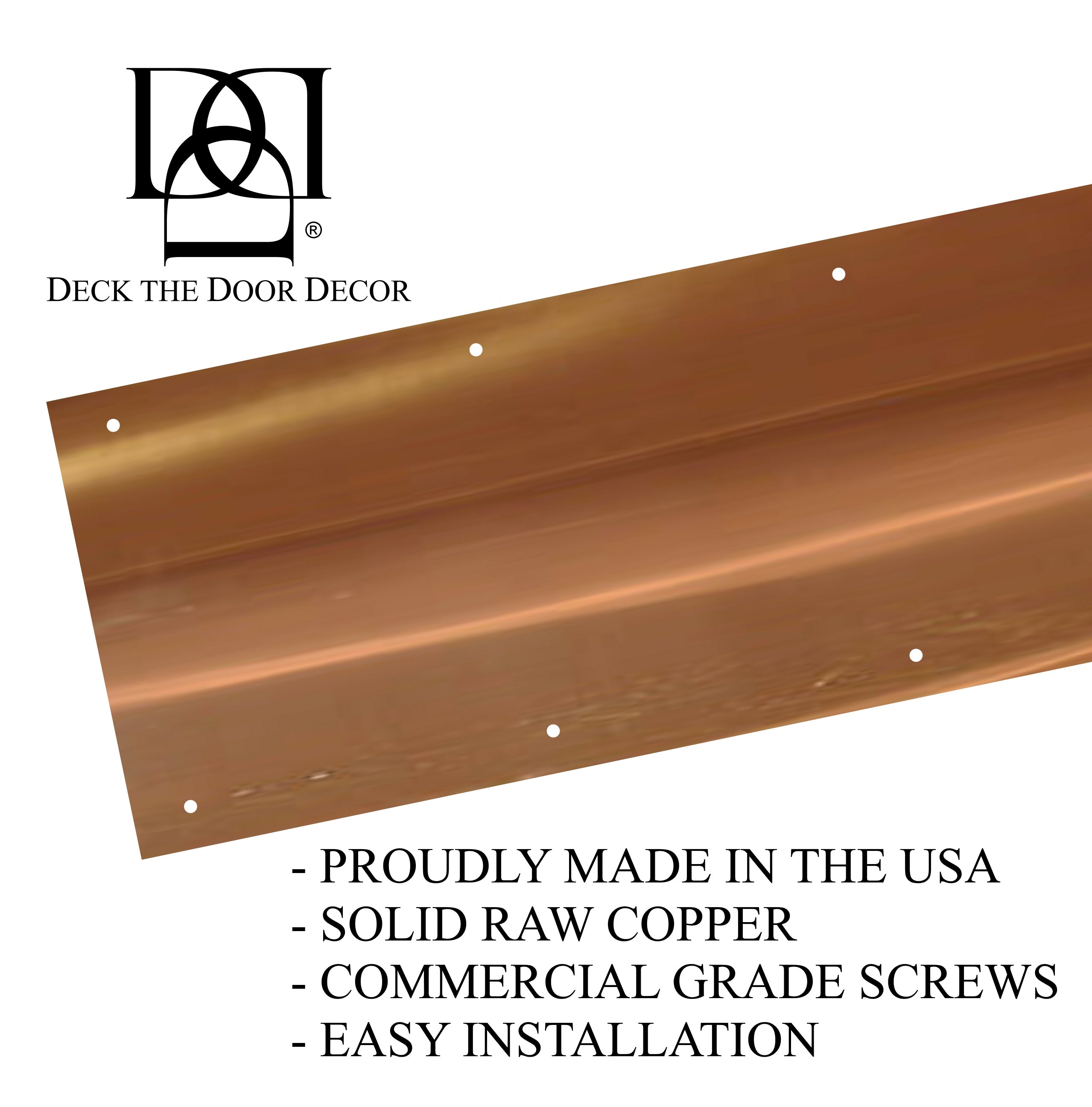 Door Kick Plate - Copper - Multiple Finish & Size Options