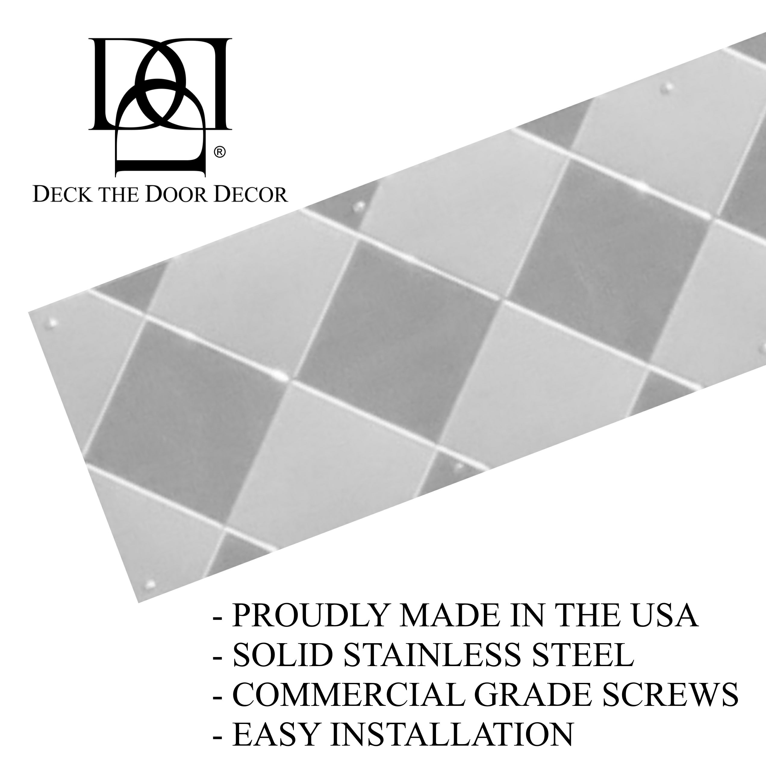 Door Kick Plate - Artisan Embossed - Harlequin Stainless Steel - Multiple Size Options