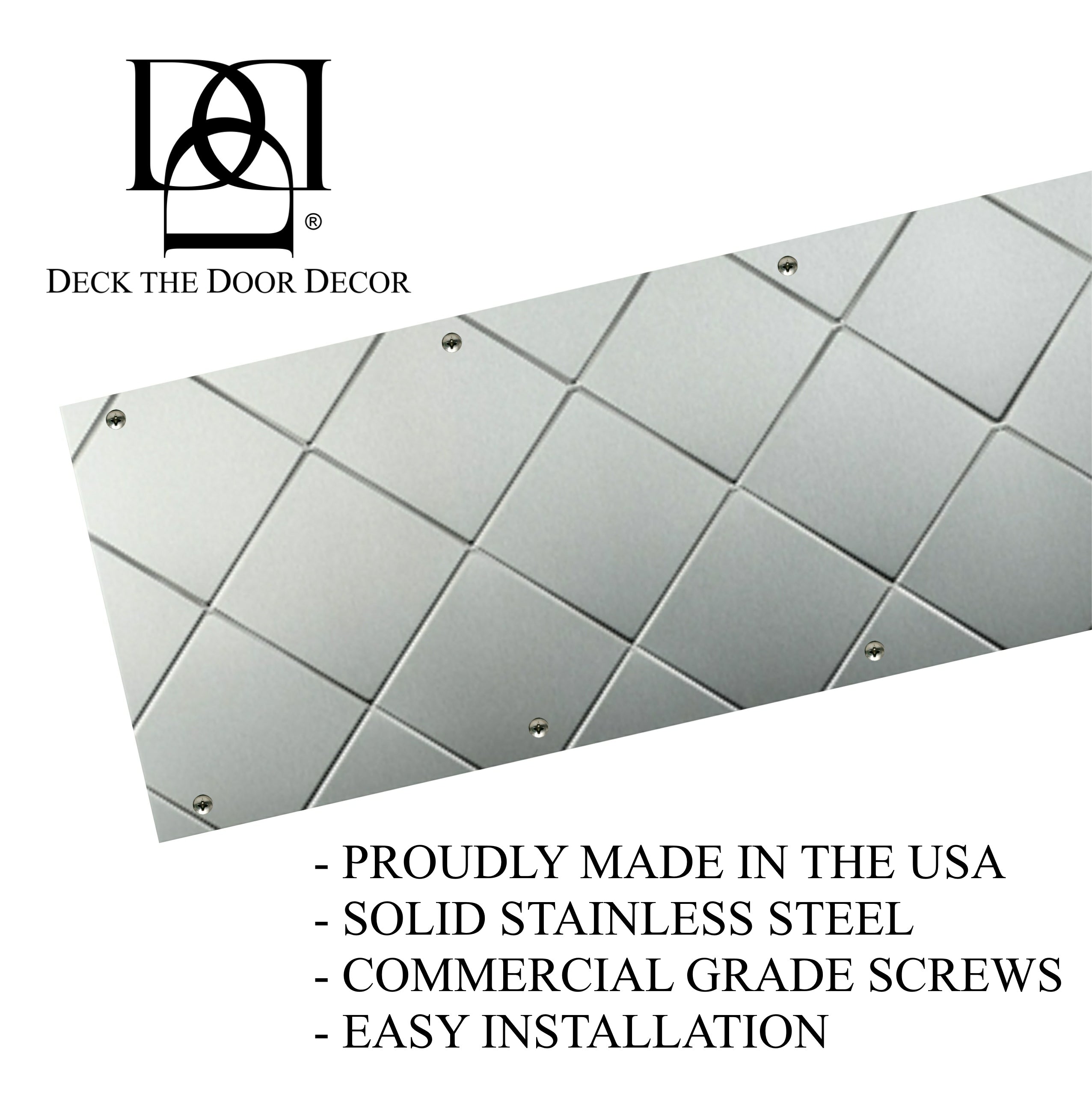 Door Kick Plate - Artisan Embossed - Quilted Stainless Steel- Multiple Size Options