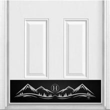 Load image into Gallery viewer, Door Kick Plate - Engraved - &quot;Mountain&quot; Monogram - Multiple Finish &amp; Size Options - Customizable

