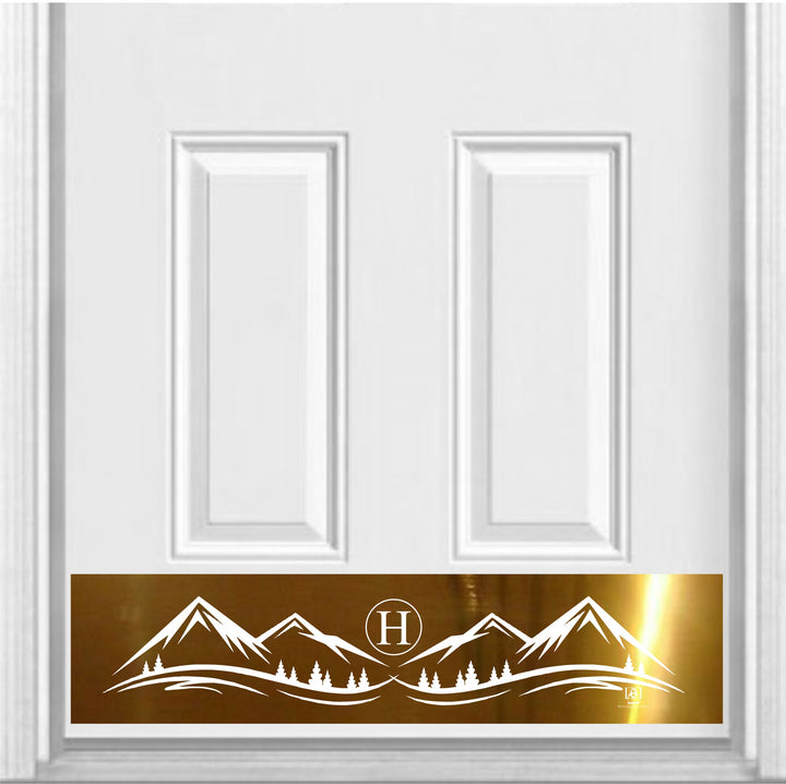 Mountain Monogram Engraved Door Kick Plate