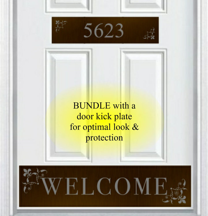 Door Address Accent Plate - Engraved - "Johnson's Welcome" - Multiple Finish & Size Options - Customizable