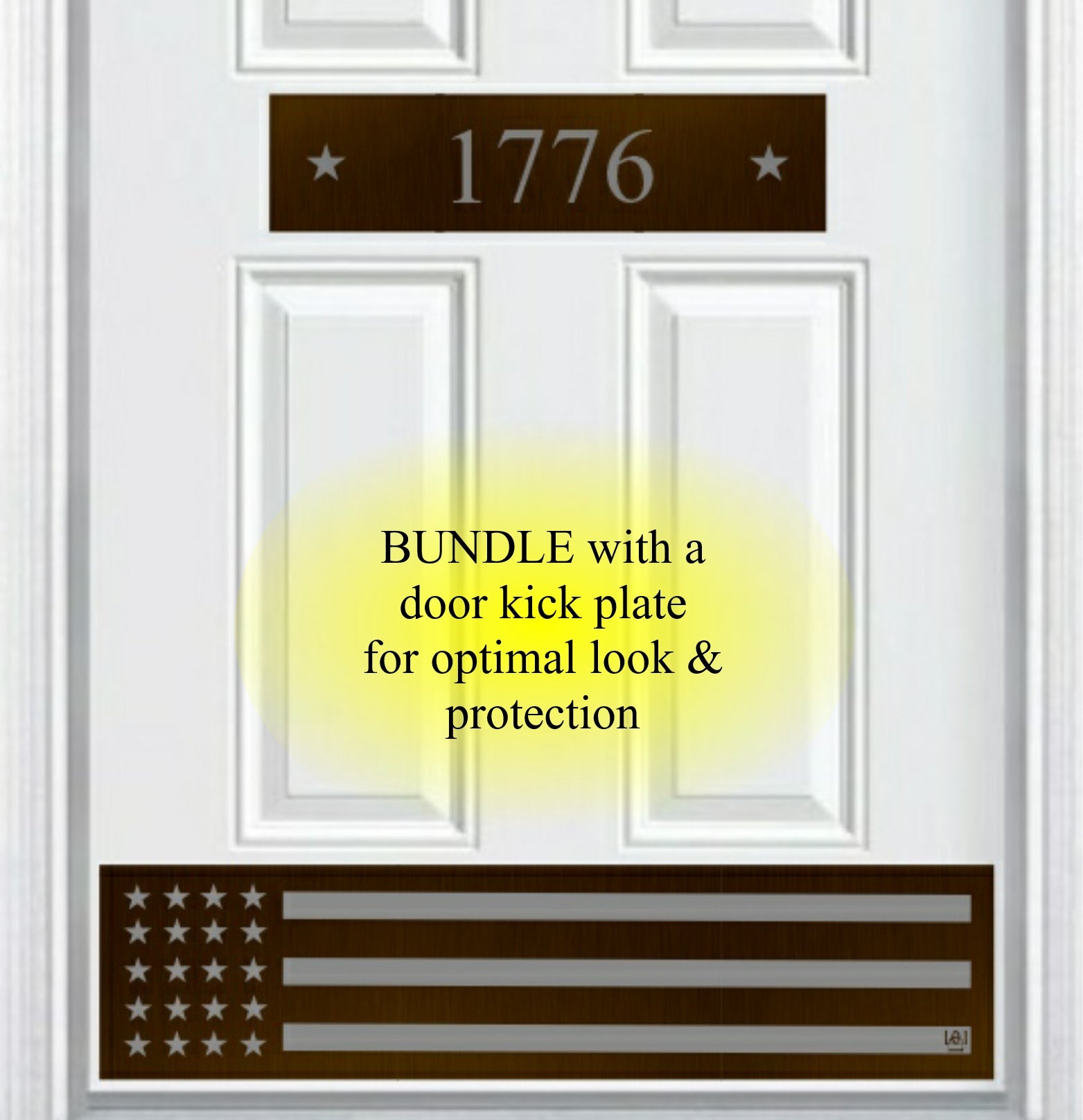 Door Address Accent Plate - Engraved - "Patriot" - Multiple Finish & Size Options - Customizable