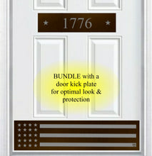 Load image into Gallery viewer, Door Address Accent Plate - Engraved - &quot;Patriot&quot; - Multiple Finish &amp; Size Options - Customizable
