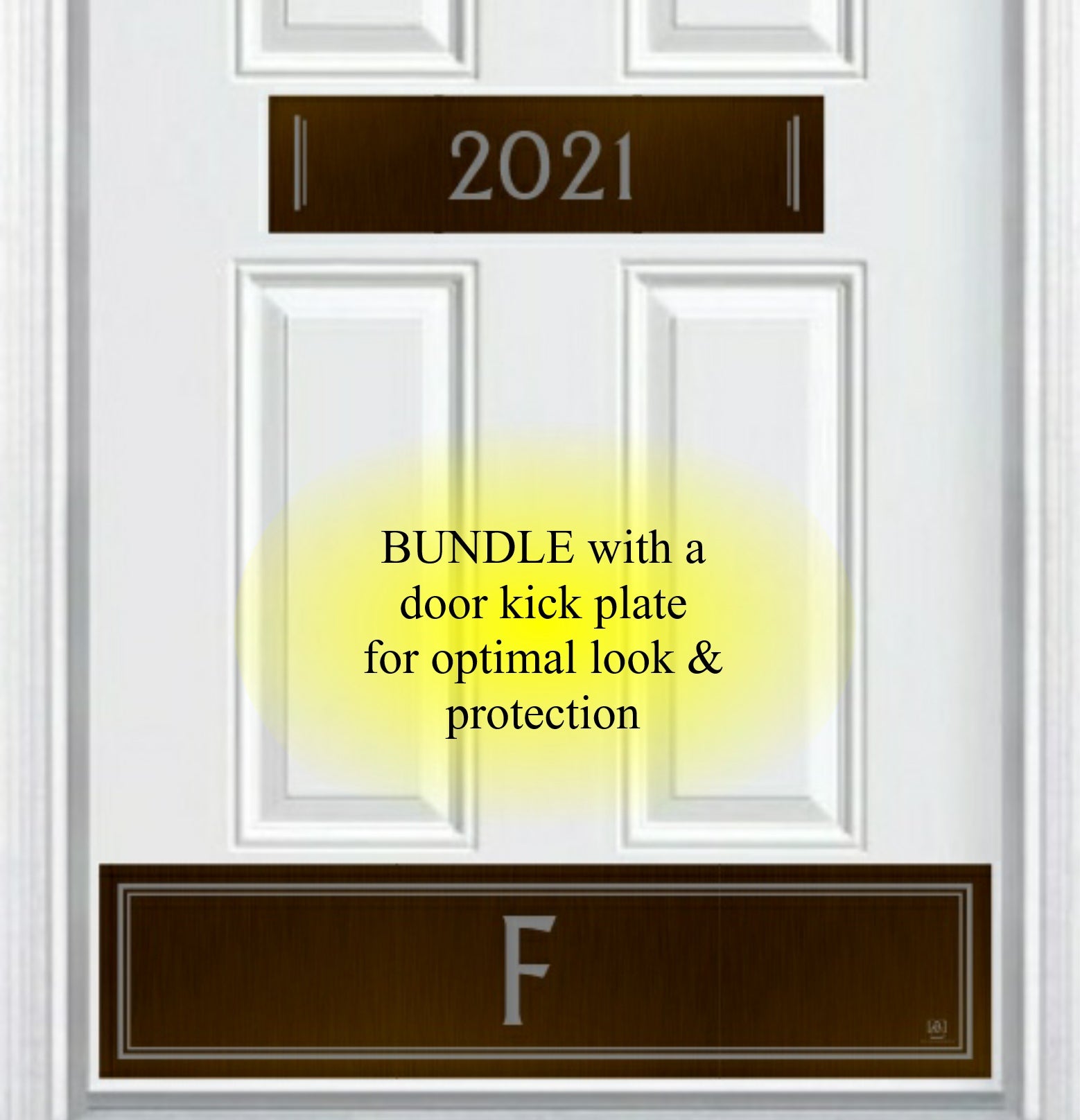 Door Address Accent Plate - Engraved - "Utilitarian" - Multiple Finish & Size Options - Customizable