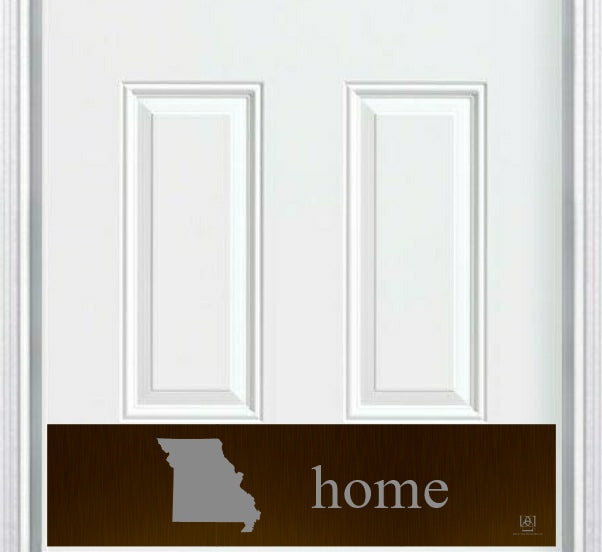 Door Kick Plate - Engraved - "Home State Silhouette" - Multiple Finish & Size Options - Customizable