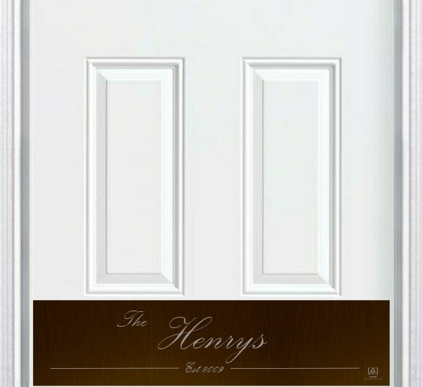 Door Kick Plate - Engraved - "Cursive Last Name" - Multiple Finish & Size Options - Customizable