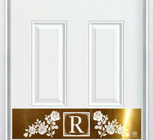 Load image into Gallery viewer, Door Kick Plate - Engraved - &quot;Rose&quot; Monogram - Multiple Finish &amp; Size Options - Customizable
