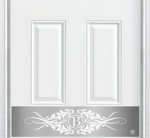 Load image into Gallery viewer, Door Kick Plate - Engraved - &quot;Acanthus&quot; Monogram - Multiple Finish &amp; Size Options - Customizable
