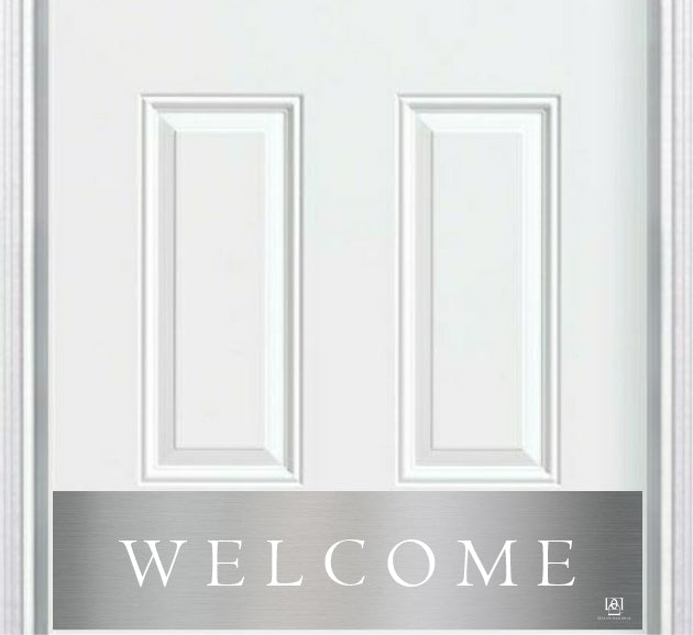 Door Kick Plate - Engraved - "Traditional Welcome" - Multiple Finish & Size Options