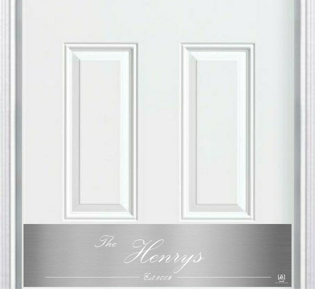 Door Kick Plate - Engraved - "Cursive Last Name" - Multiple Finish & Size Options - Customizable