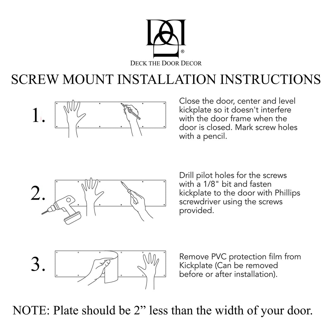 Door Push Plates - Anodized Aluminum - Multiple Finish & Size Options