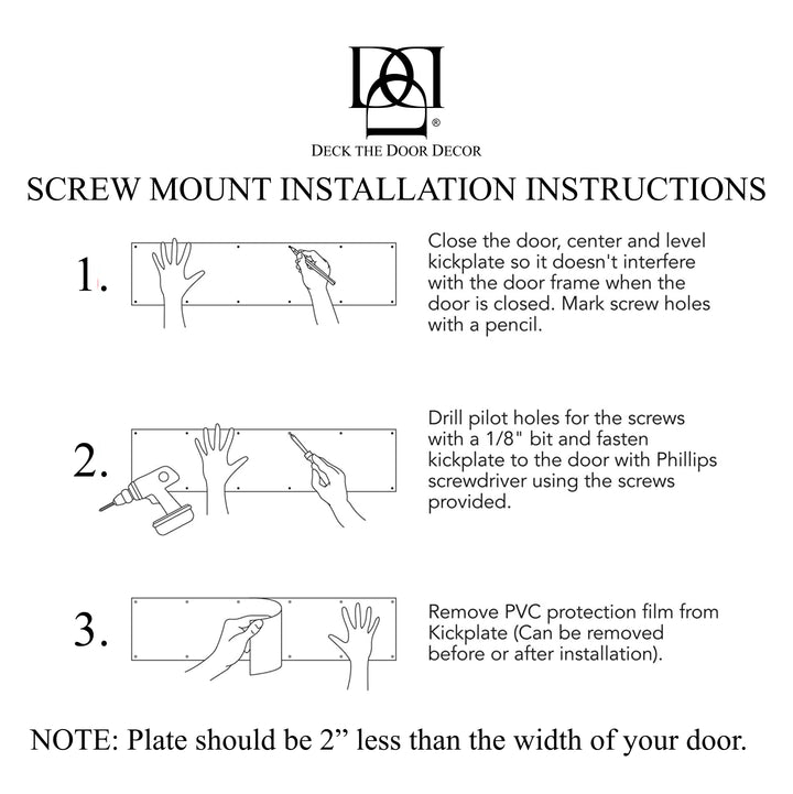 Door Push Plates - Anodized Aluminum - Multiple Finish & Size Options