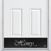 Load image into Gallery viewer, Door Kick Plate - Engraved - &quot;Script&quot; Last Name - Multiple Finish &amp; Size Options - Customizable
