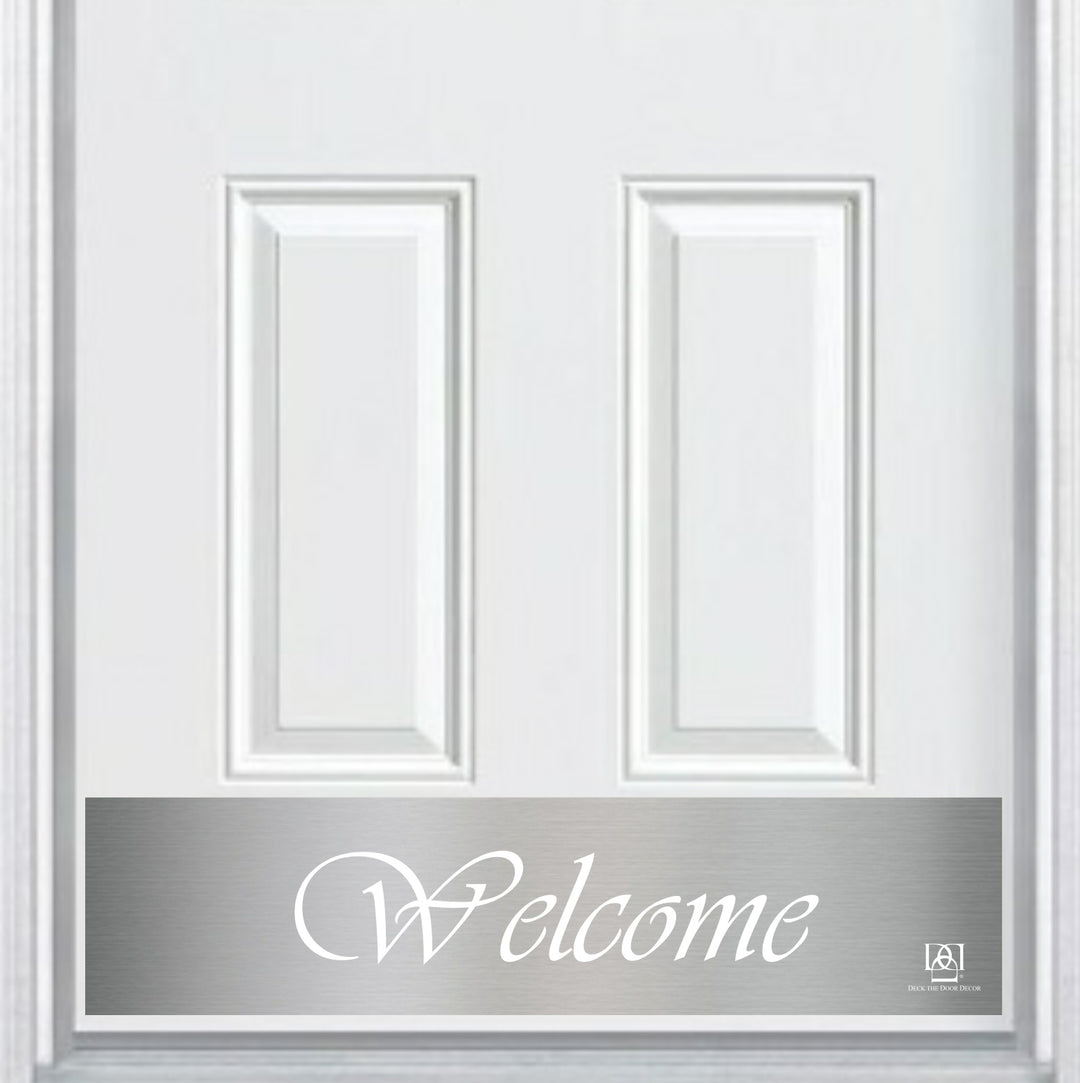 Script Welcome Engraved  Door Kick Plate