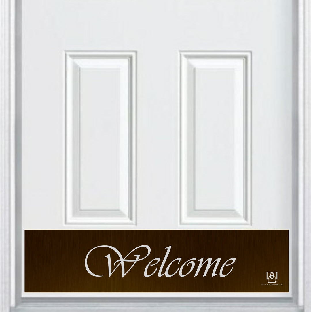 Script Welcome Engraved  Door Kick Plate