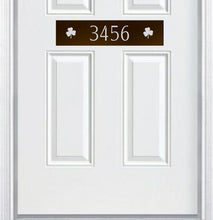 Load image into Gallery viewer, Door Address Accent Plate - Engraved - &quot;Shamrock&quot; - Multiple Finish &amp; Size Options - Customizable
