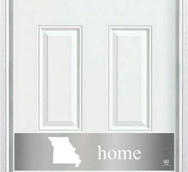 Door Kick Plate - Engraved - "Home State Silhouette" - Multiple Finish & Size Options - Customizable