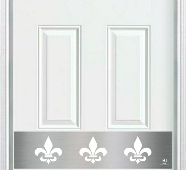 Fleur De Lis Engraved Door Kick Plate by Deck the Door Decor