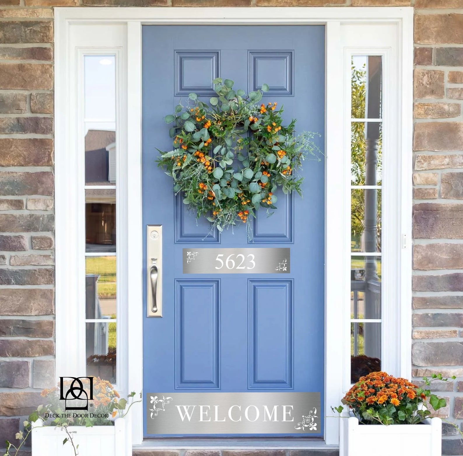 Door Address Accent Plate - Engraved - "Johnson's Welcome" - Multiple Finish & Size Options - Customizable