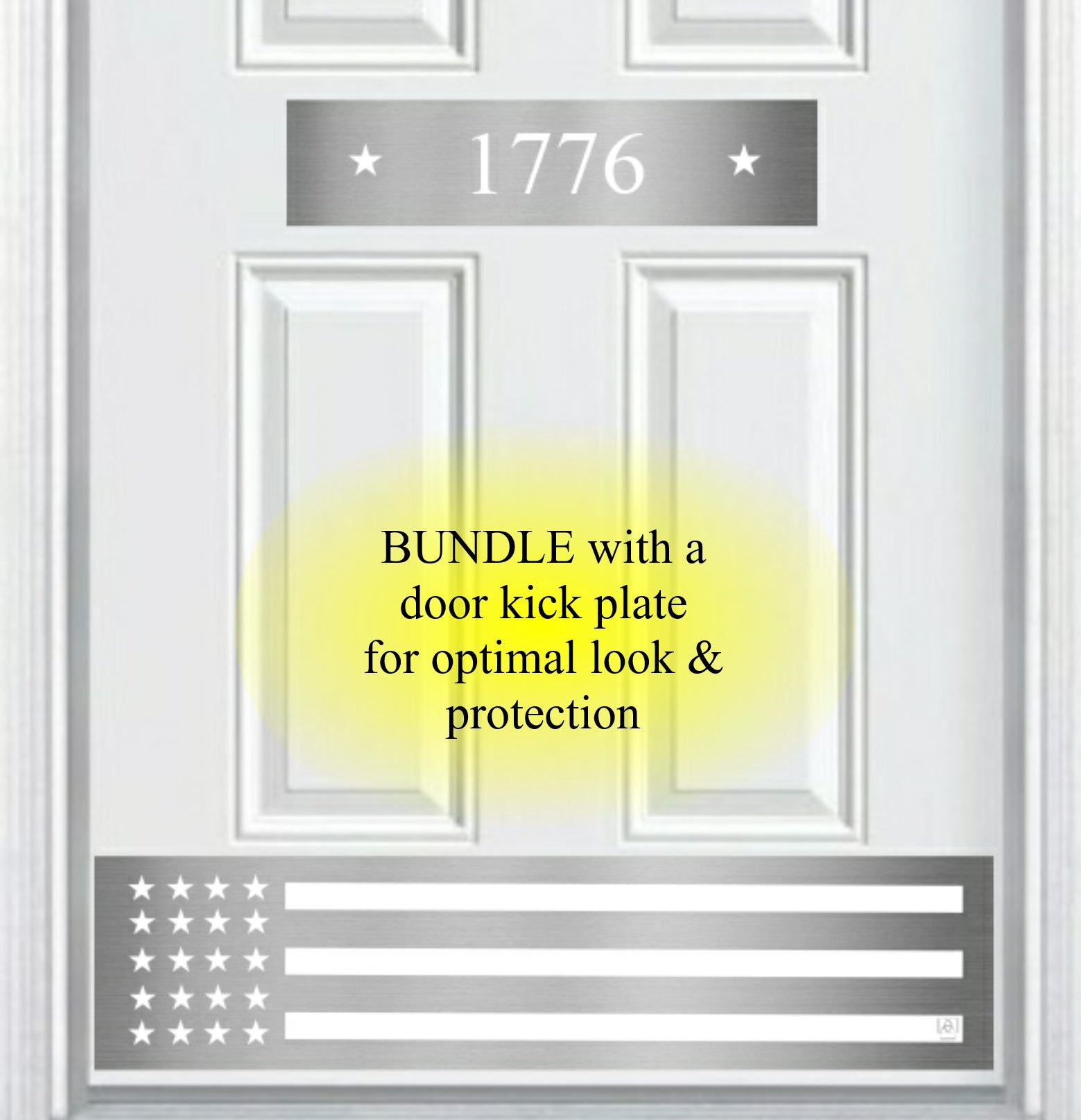 Door Address Accent Plate - Engraved - "Patriot" - Multiple Finish & Size Options - Customizable