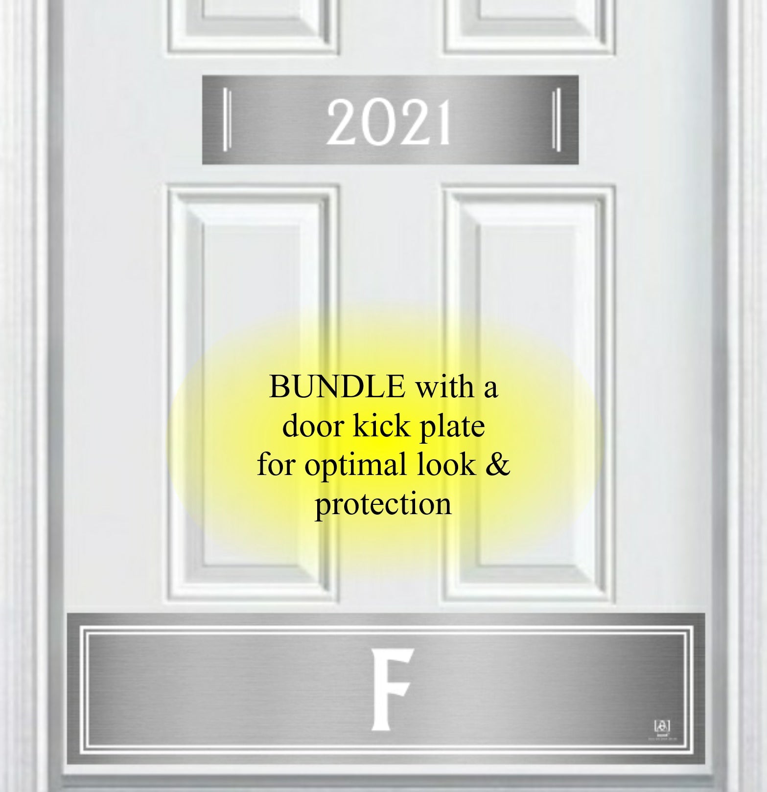 Door Address Accent Plate - Engraved - "Utilitarian" - Multiple Finish & Size Options - Customizable