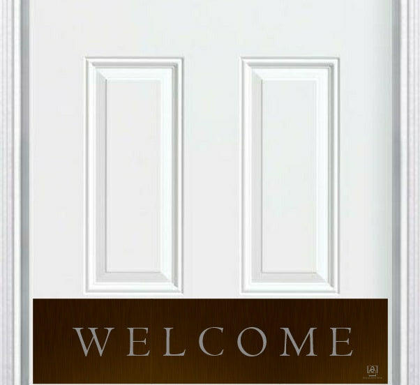 Door Kick Plate - Engraved - "Traditional Welcome" - Multiple Finish & Size Options